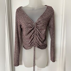 Striped Crop, Cinch Front